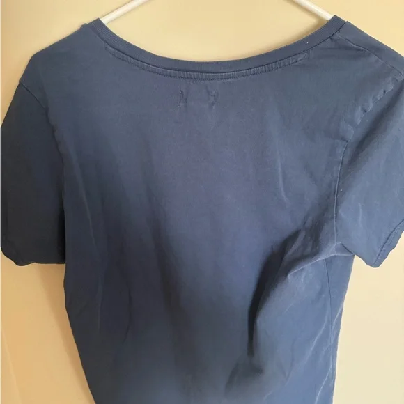 Women’s Blue Pact 100% Organic Cotton V-Neck Casual T-Shirt Sz Large Minimalist - Picture 4 of 5